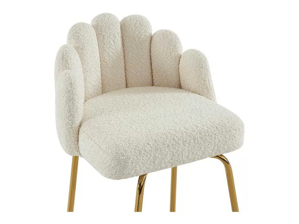 PASCAL MORABITO Conjunto De 2 Bancos Altos Tecido Boucle E Metal Dourado, Cor Creme - Altinam De * Bancos De Bar