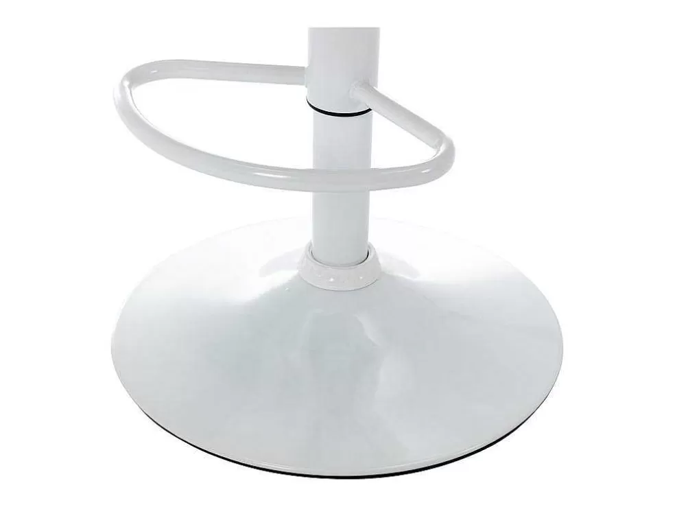Vente-unique Conjunto De 2 Bancos Altos Tecido E Metal Branco, Cor Bege - Kiyola* Bancos De Bar