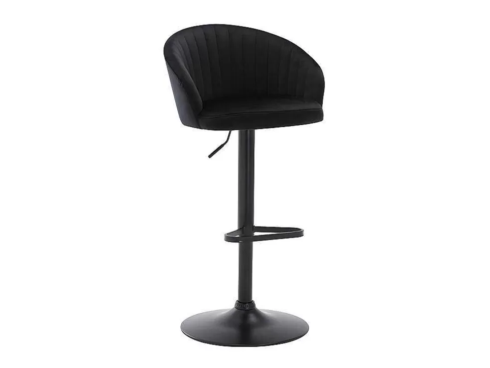 Vente-unique Conjunto De 2 Bancos Altos Tecido E Metal Preto - Doraliz* Promoções Sala