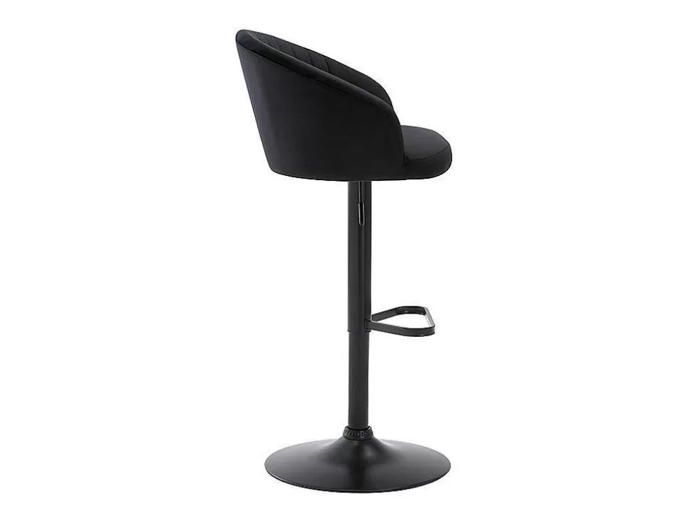 Vente-unique Conjunto De 2 Bancos Altos Tecido E Metal Preto - Doraliz* Promoções Sala