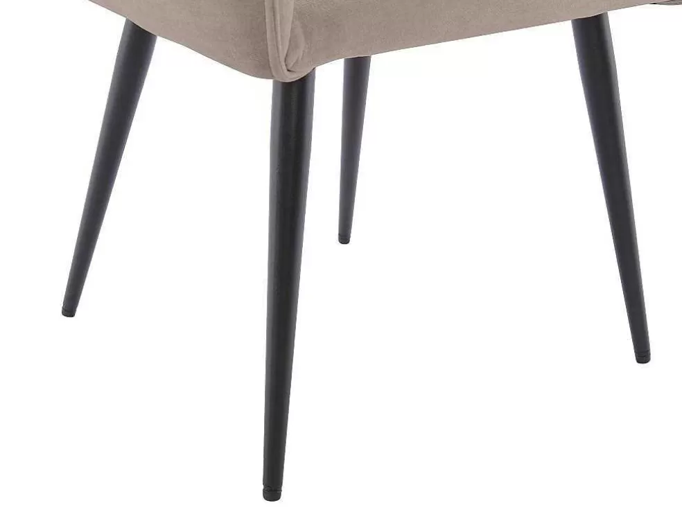 Vente-unique Conjunto De 2 Cadeiras Com Apoio De Bracos Tecido E Metal Preto, Cor Bege - Odilona* Promoções Sala