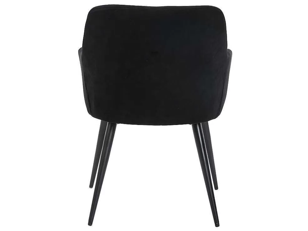 Vente-unique Conjunto De 6 Cadeiras Com Apoios De Bracos Em Tecido E Metal Preto - Heka* Cadeira