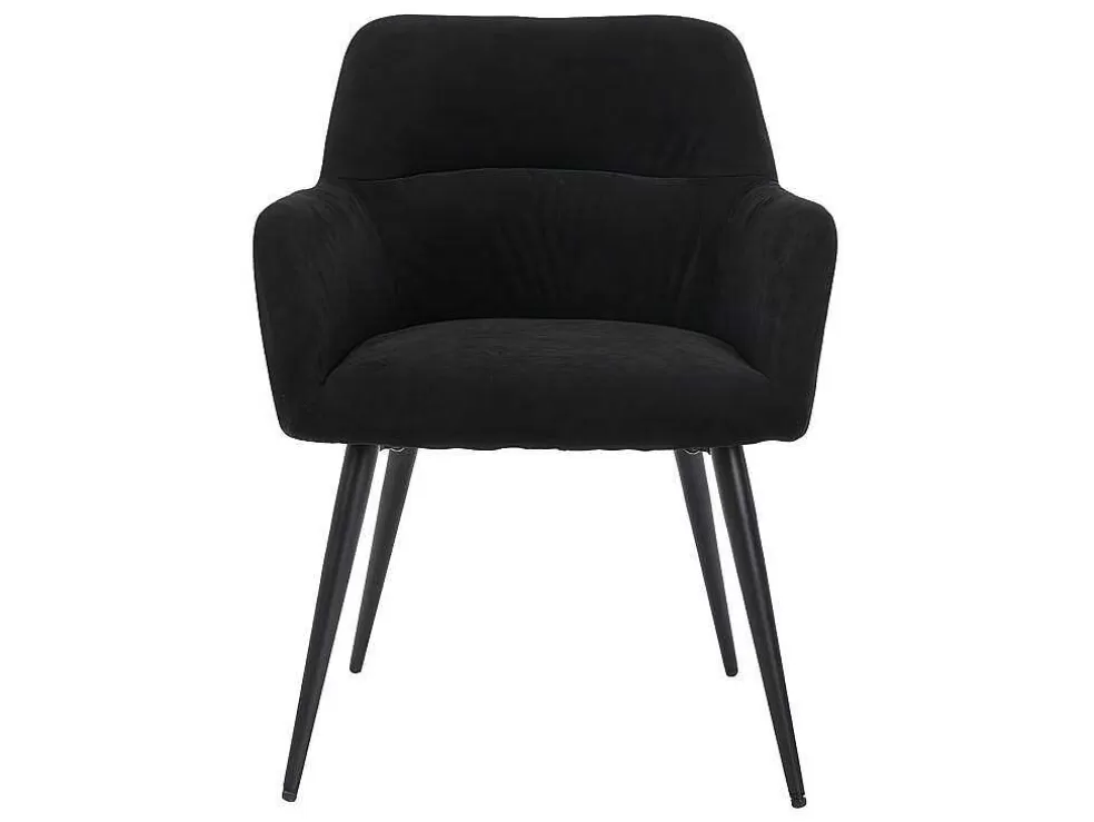 Vente-unique Conjunto De 2 Cadeiras Com Apoios De Bracos Em Tecido E Metal Preto - Heka* Cadeira