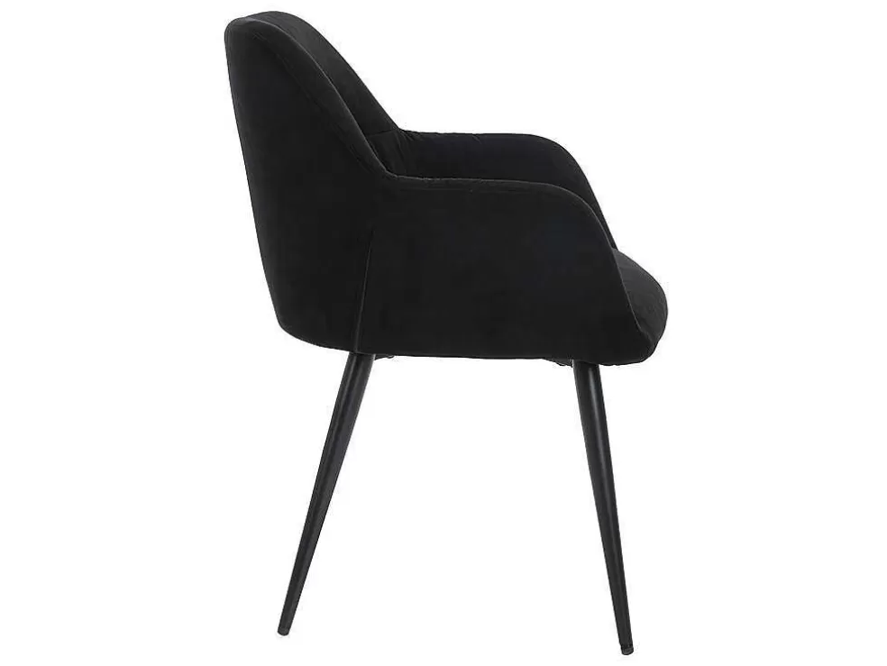 Vente-unique Conjunto De 6 Cadeiras Com Apoios De Bracos Em Tecido E Metal Preto - Heka* Cadeira
