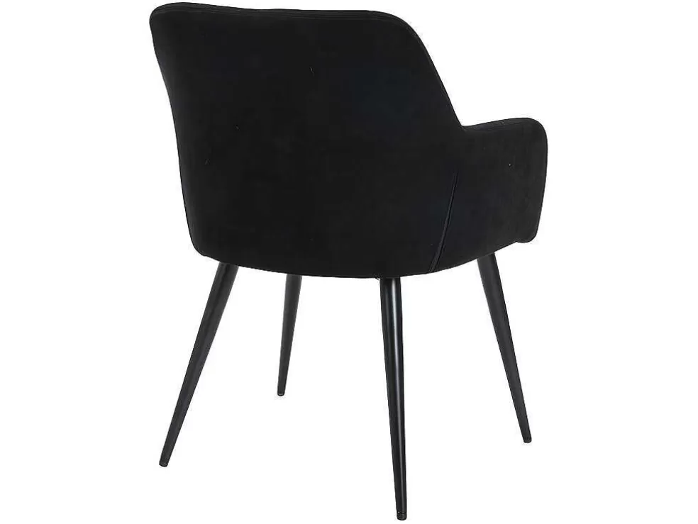 Vente-unique Conjunto De 6 Cadeiras Com Apoios De Bracos Em Tecido E Metal Preto - Heka* Cadeira
