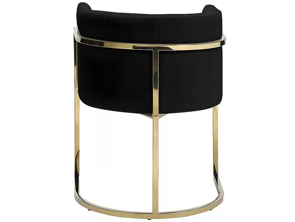 PASCAL MORABITO Conjunto De 2 Cadeiras Com Apoios De Bracos Peria De - Veludo E Metal - Preto E Dourado* Cadeira