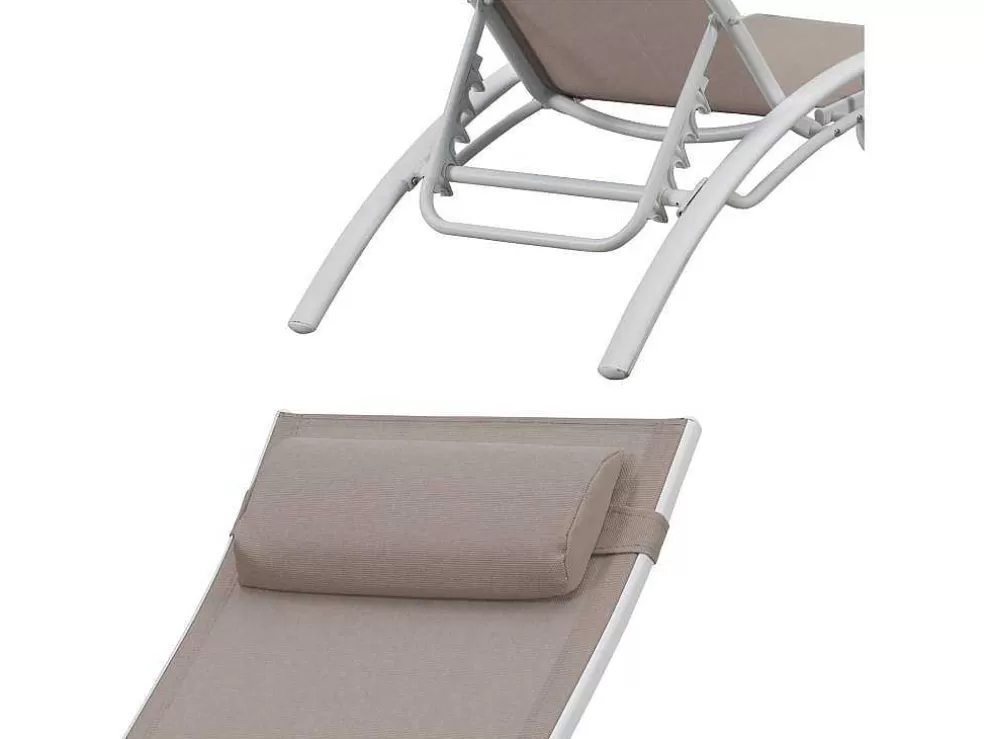 Happy Garden Conjunto De 2 Cadeiras De Conves Galapagos Em Aluminio Taupe Têxtilene - Aluminio Branco* Espreguiçadeira