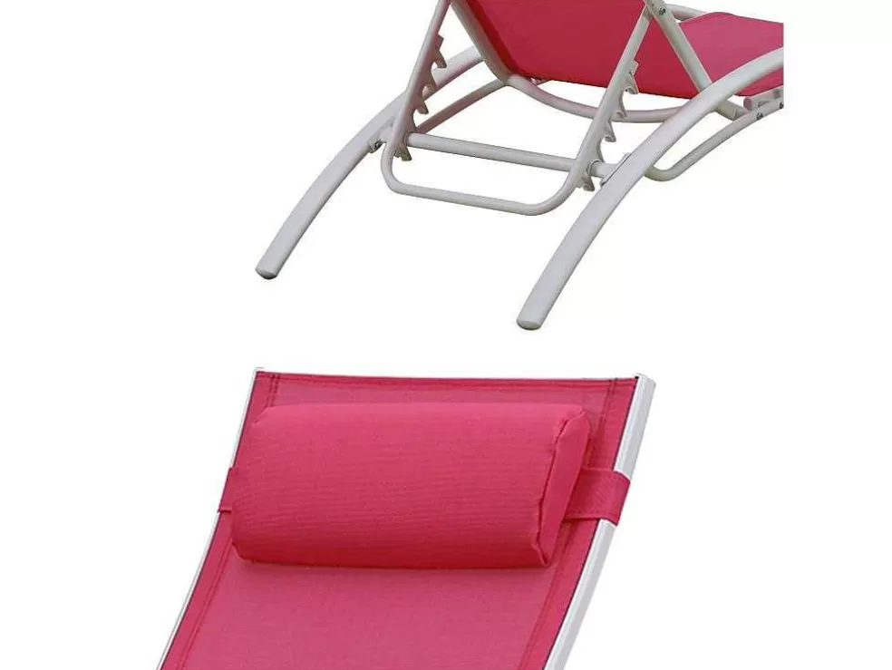 Happy Garden Conjunto De 2 Cadeiras De Conves Galapagos Em Têxtileno Rosa - Aluminio Branco* Espreguiçadeira