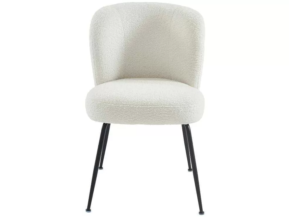 Vente-unique Conjunto De 2 Cadeiras Em Tecido Boucle E Metal Branco Pascal Morabito - Polpona* Cadeira