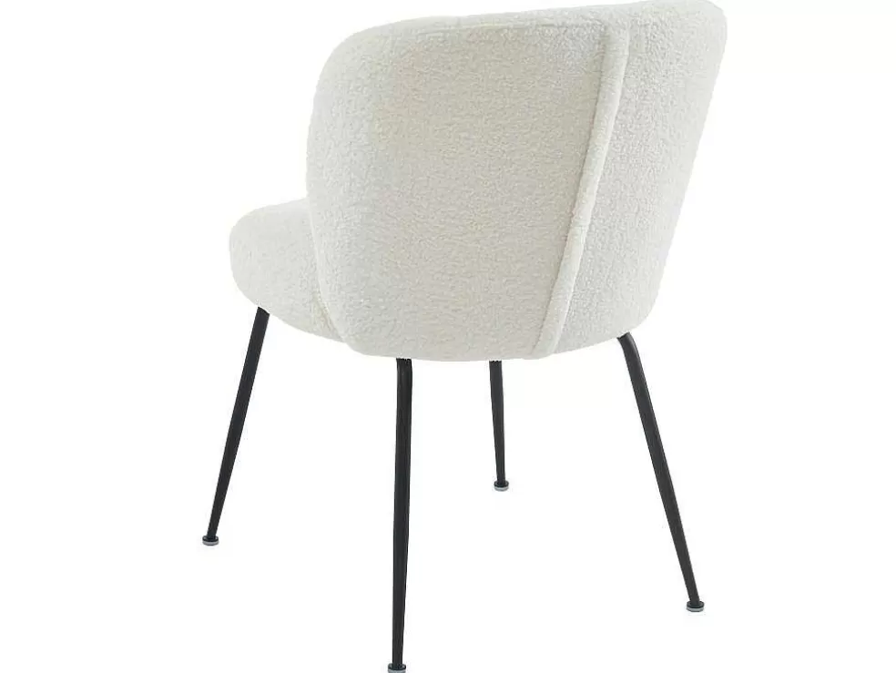 Vente-unique Conjunto De 2 Cadeiras Em Tecido Boucle E Metal Branco Pascal Morabito - Polpona* Cadeira