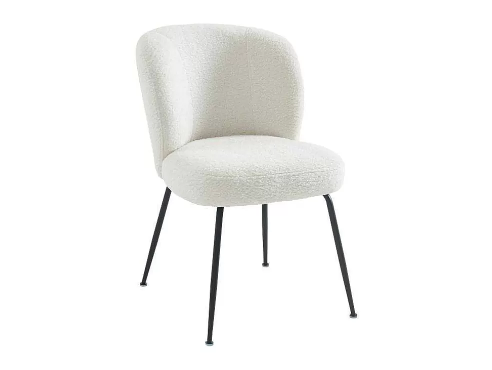 Vente-unique Conjunto De 2 Cadeiras Em Tecido Boucle E Metal Branco Pascal Morabito - Polpona* Cadeira