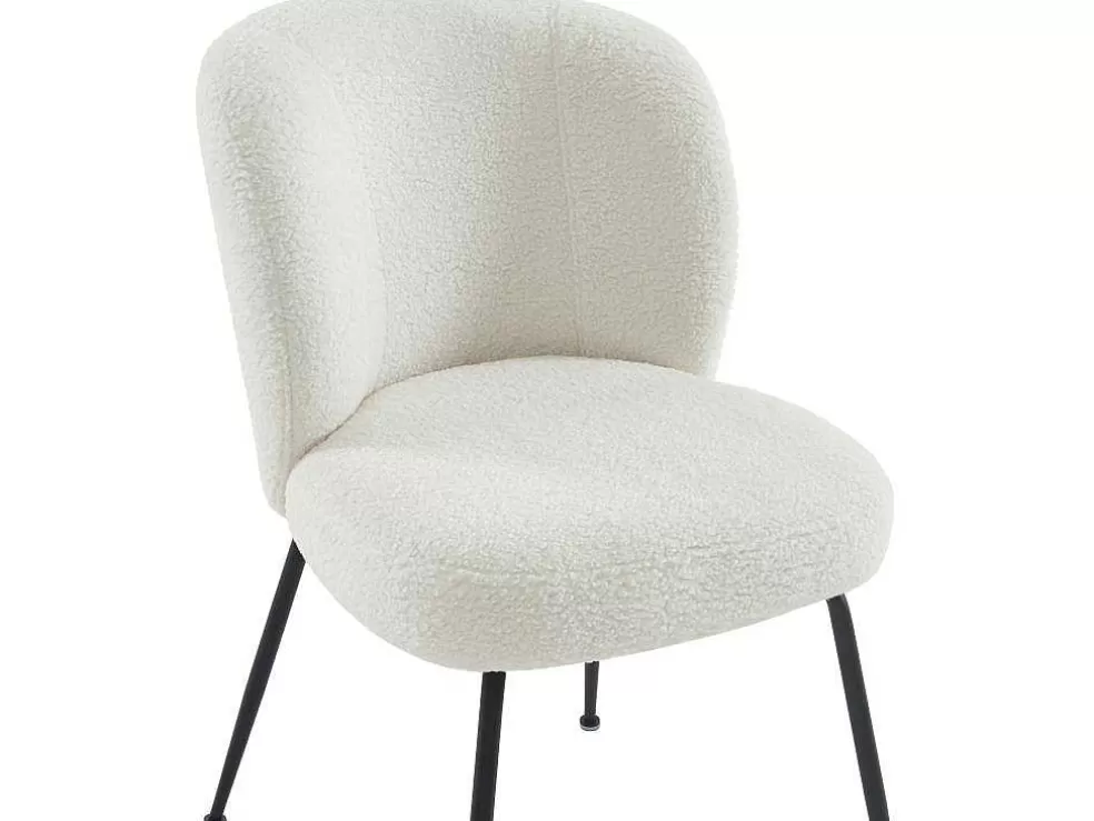 Vente-unique Conjunto De 2 Cadeiras Em Tecido Boucle E Metal Branco Pascal Morabito - Polpona* Cadeira