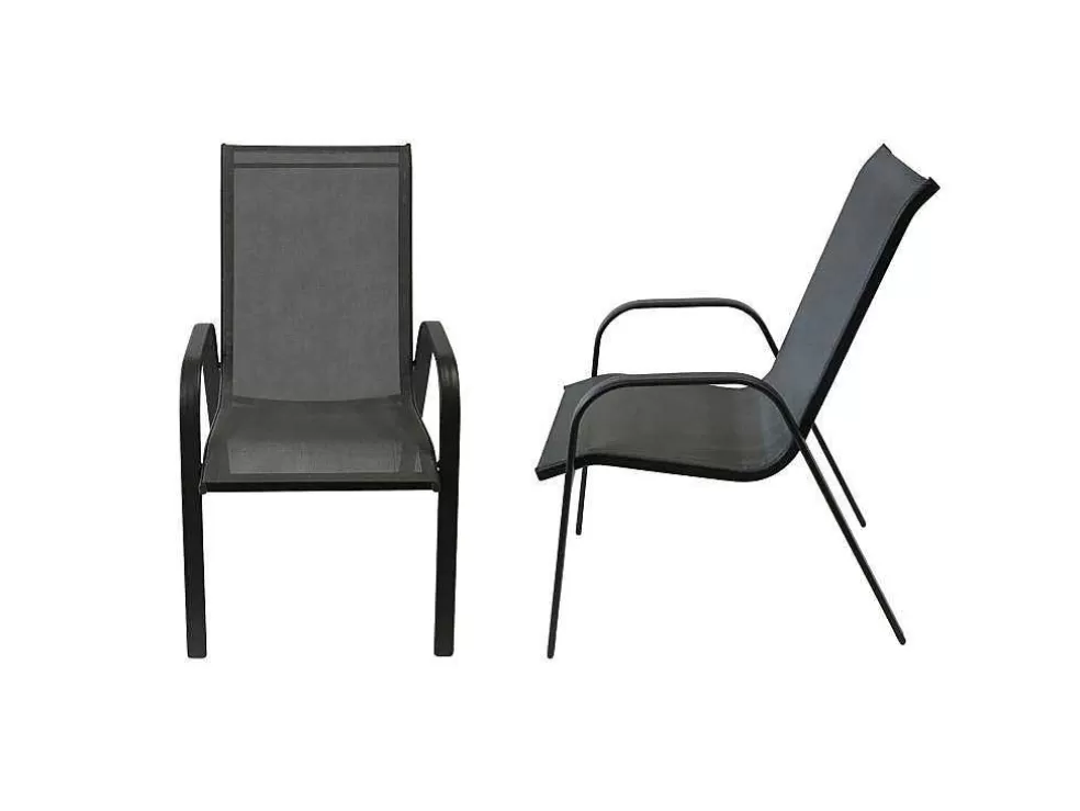 Happy Garden Conjunto De 6 Cadeiras Marbella Em Têxtileno Cinzento - Aluminio Cinzento Antracite* Conjunto Mesa E Cadeiras De Jardim