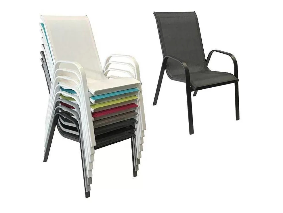 Happy Garden Conjunto De 6 Cadeiras Marbella Em Têxtileno Cinzento - Aluminio Cinzento Antracite* Conjunto Mesa E Cadeiras De Jardim