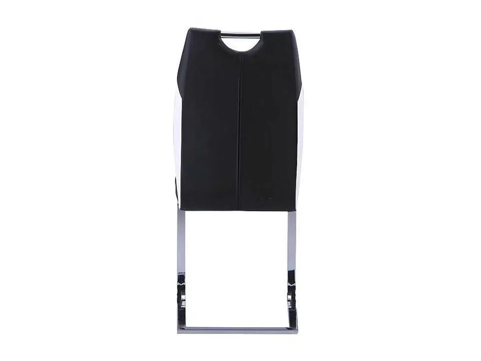 Vente-unique Conjunto De 4 Cadeiras Winch - Pele Sintética Preto E Branco - Pés Em Metal Cromado* Cadeira