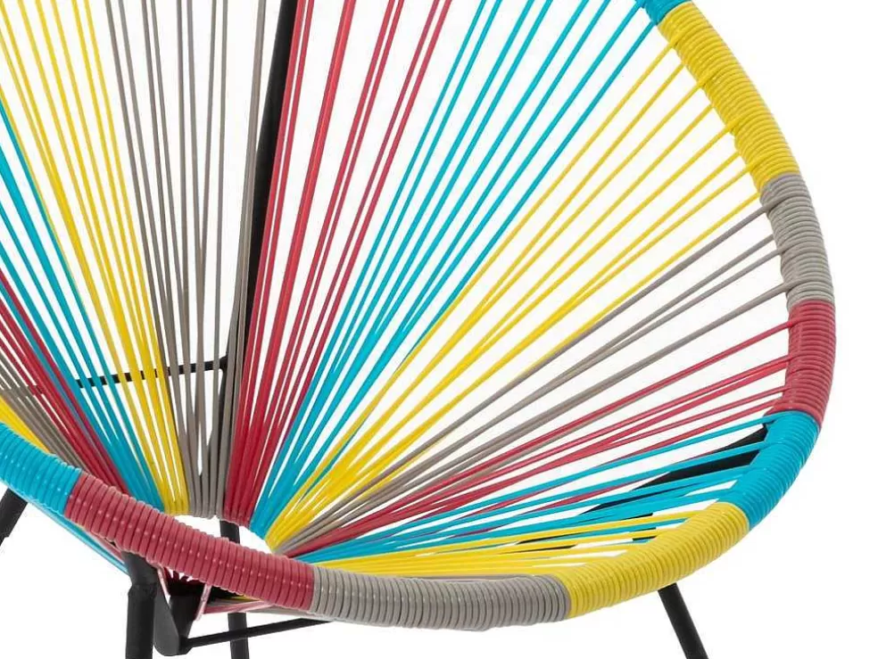 MYLIA Conjunto De 2 Cadeiroes De Jardim Em Fios De Resina Entrancados Multicolor - Alios Iii De * Conjunto Relax De Jardim