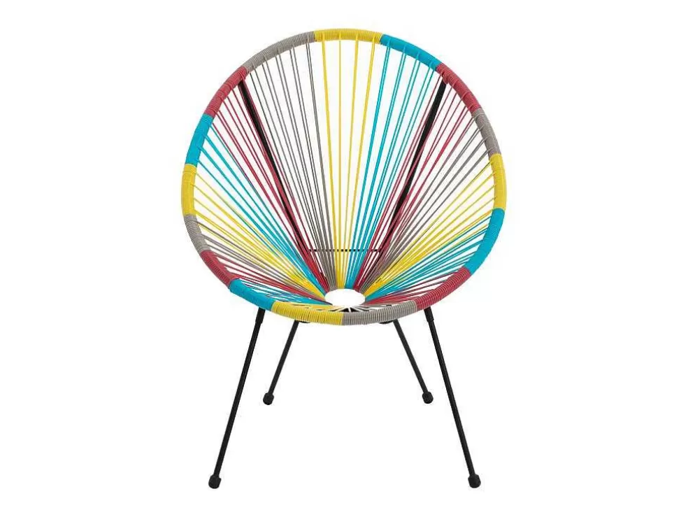 MYLIA Conjunto De 2 Cadeiroes De Jardim Em Fios De Resina Entrancados Multicolor - Alios Iii De * Conjunto Relax De Jardim