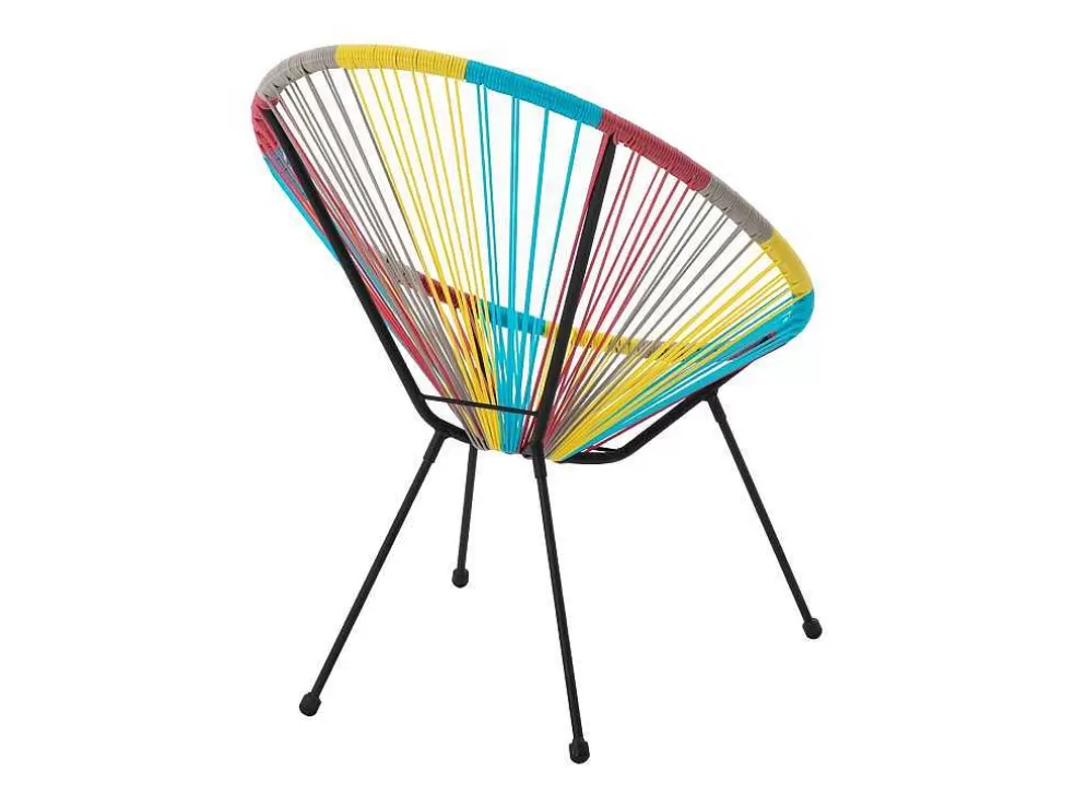 MYLIA Conjunto De 2 Cadeiroes De Jardim Em Fios De Resina Entrancados Multicolor - Alios Iii De * Conjunto Relax De Jardim