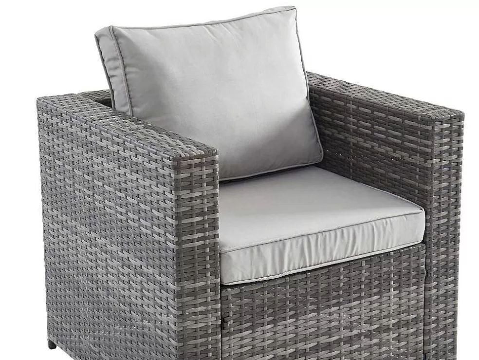 MYLIA Conjunto De 2 Cadeiroes De Jardim Em Resina Entrancada Cinzento - Anori* Conjunto Relax De Jardim