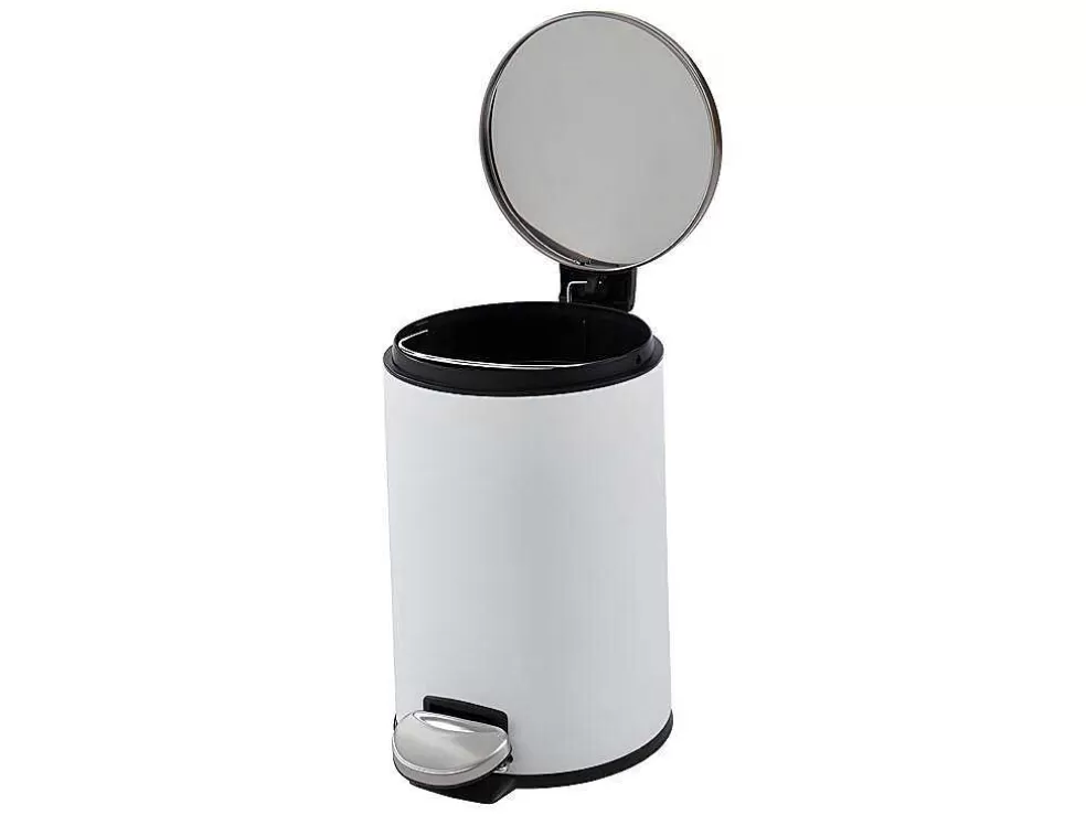 OZAIA Conjunto De 2 Caixotes Do Lixo Com Pedal Em Inox De 30 L E 3 L Cor Branco E Dourado - Pira* Acessórios E Arrumação De Cozinha