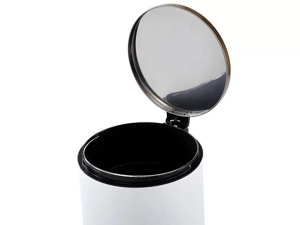 OZAIA Conjunto De 2 Caixotes Do Lixo Com Pedal Em Inox De 30 L E 3 L Cor Branco E Dourado - Pira* Acessórios E Arrumação De Cozinha