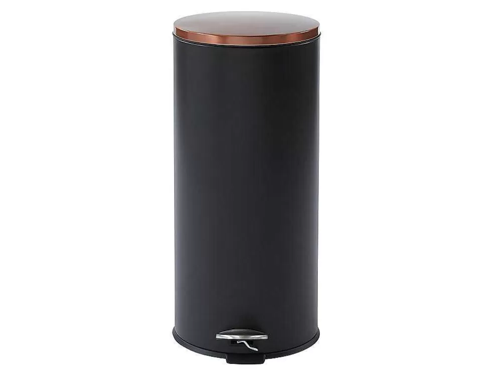 OZAIA Conjunto De 2 Caixotes Do Lixo Com Pedal Em Inox De 30 L E 3 L Cor Preto E Cobre - Pira* Acessórios E Arrumação De Cozinha