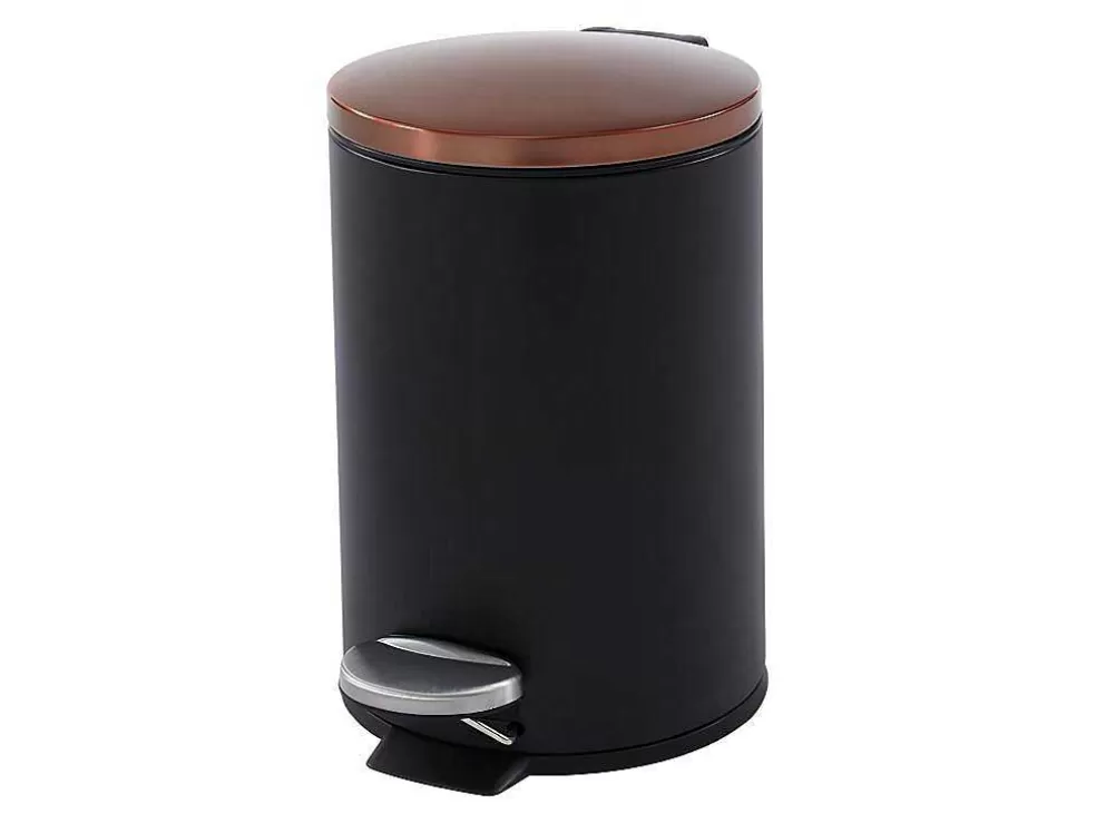 OZAIA Conjunto De 2 Caixotes Do Lixo Com Pedal Em Inox De 30 L E 3 L Cor Preto E Cobre - Pira* Acessórios E Arrumação De Cozinha