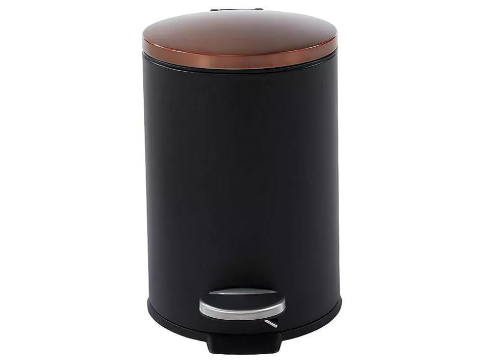OZAIA Conjunto De 2 Caixotes Do Lixo Com Pedal Em Inox De 30 L E 3 L Cor Preto E Cobre - Pira* Acessórios E Arrumação De Cozinha