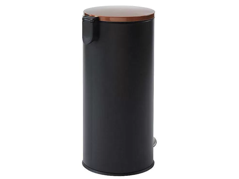 OZAIA Conjunto De 2 Caixotes Do Lixo Com Pedal Em Inox De 30 L E 3 L Cor Preto E Cobre - Pira* Acessórios E Arrumação De Cozinha
