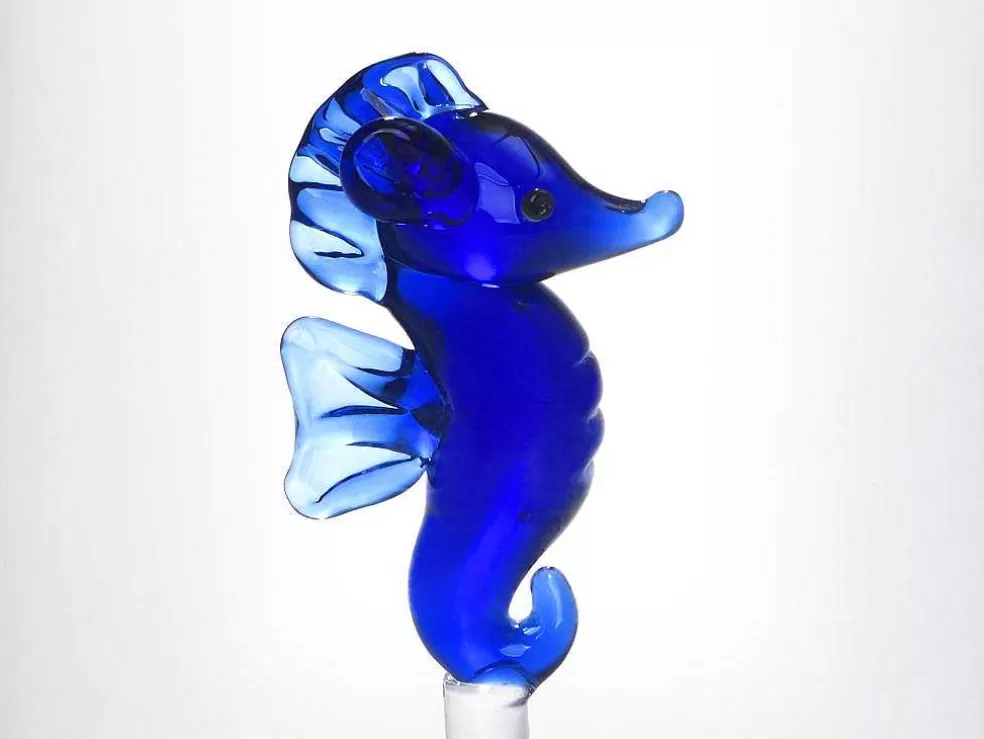 OZAIA Conjunto De 4 Copos Com Animais, Baleias E Cavalos-Marinhos, Transparente E Azul D.7,5 X A.9,5 Cm - Parasa* Louça E Utensílios De Cozinha