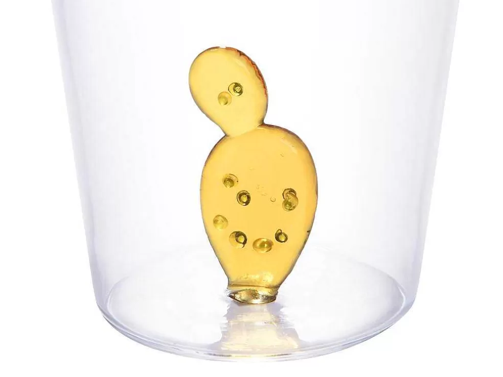 OZAIA Conjunto De 4 Copos Com Cactos Transparente E Verde D.8 X A.10 Cm - Puntia* Louça E Utensílios De Cozinha