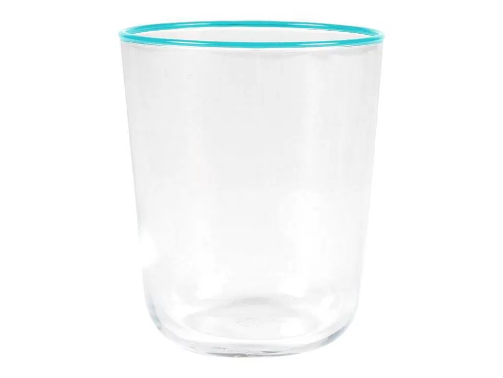 OZAIA Conjunto De 6 Copos De Agua Com Borda Azul 31,5 Cl - D. 8 X A. 9,5 Cm - Azuran* Louça E Utensílios De Cozinha