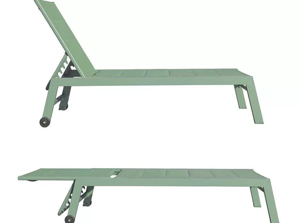 Happy Garden Conjunto De 2 Espreguiçadeiras Barbados Em Salvia Verde Têxtilene - Aluminio Salvia Verde* Espreguiçadeira