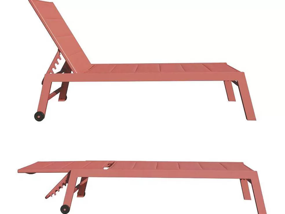 Happy Garden Conjunto De 2 Espreguiçadeiras Barbados Em Terracota Têxtilene - Terracota De Aluminio* Espreguiçadeira