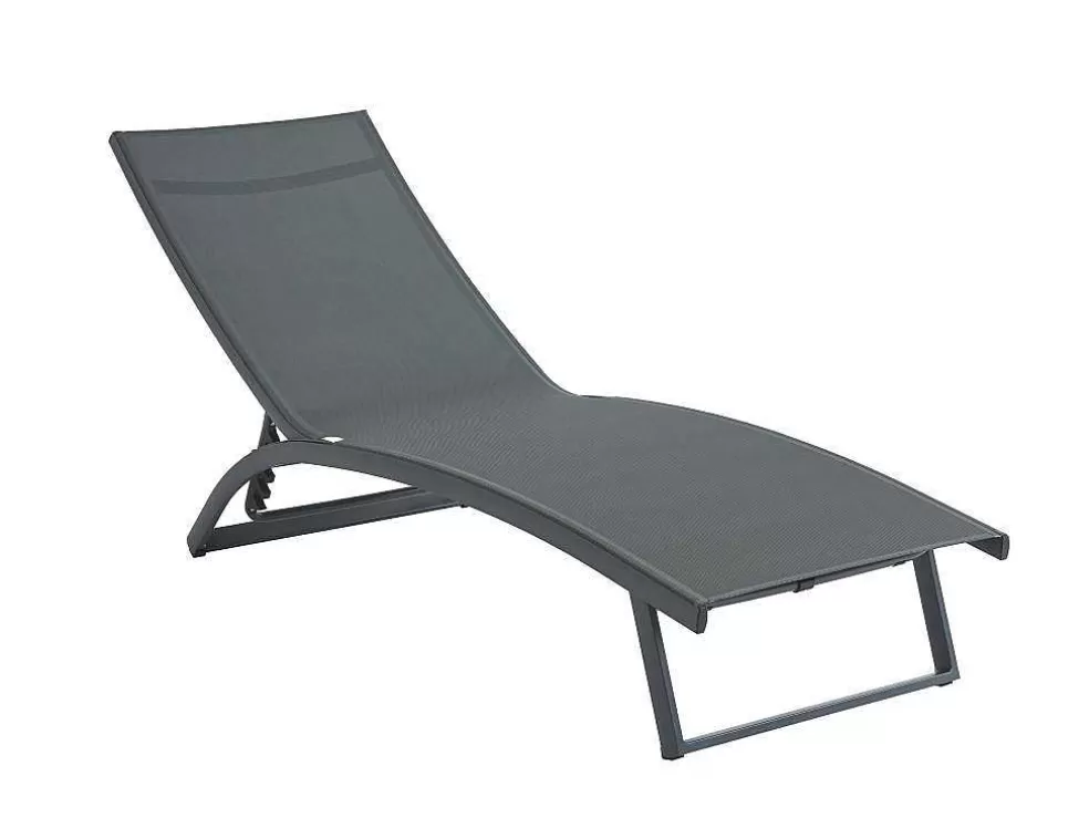 MYLIA Conjunto De 2 Espreguiçadeiras Com Varias Posicoes Aluminio E Têxtileno Antracite - Saranda De * Espreguiçadeira