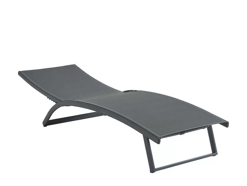 MYLIA Conjunto De 2 Espreguiçadeiras Com Varias Posicoes Aluminio E Têxtileno Antracite - Saranda De * Espreguiçadeira