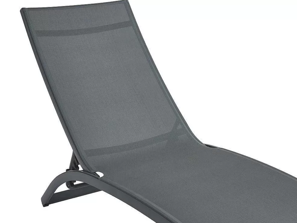 MYLIA Conjunto De 2 Espreguiçadeiras Com Varias Posicoes Aluminio E Têxtileno Antracite - Saranda De * Espreguiçadeira