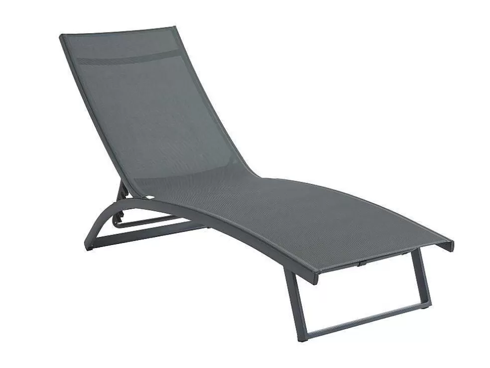MYLIA Conjunto De 2 Espreguiçadeiras Com Varias Posicoes Aluminio E Têxtileno Antracite - Saranda De * Espreguiçadeira