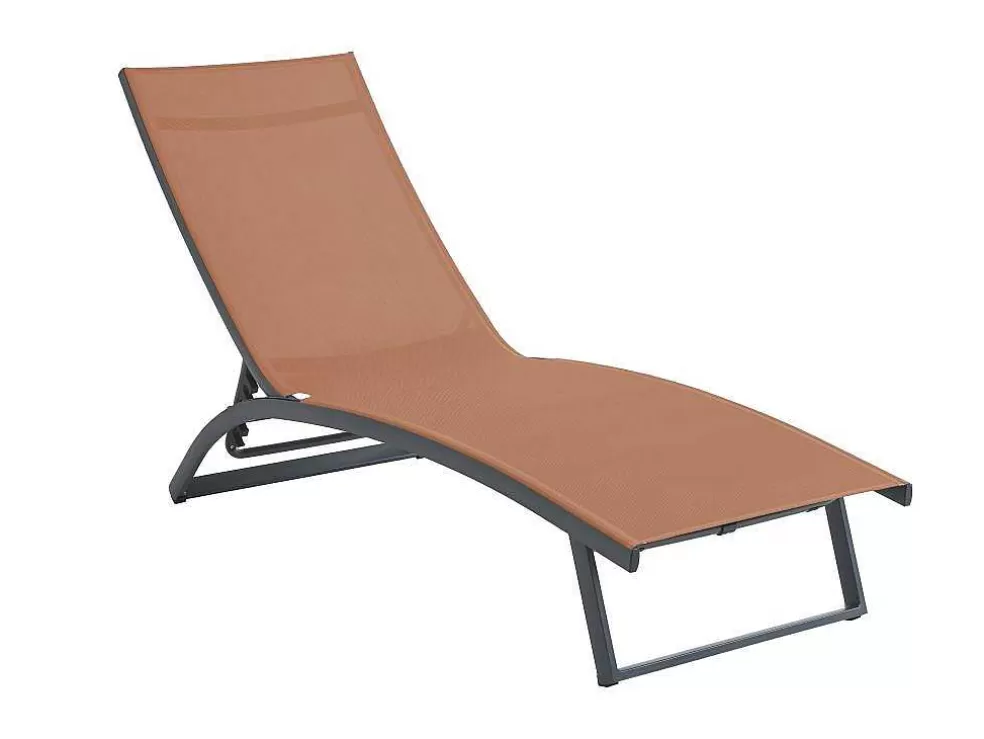 MYLIA Conjunto De 2 Espreguiçadeiras Com Varias Posicoes Aluminio E Têxtileno Terracota - Saranda De * Espreguiçadeira