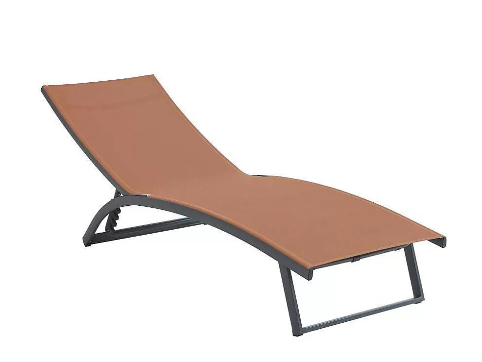MYLIA Conjunto De 2 Espreguiçadeiras Com Varias Posicoes Aluminio E Têxtileno Terracota - Saranda De * Espreguiçadeira