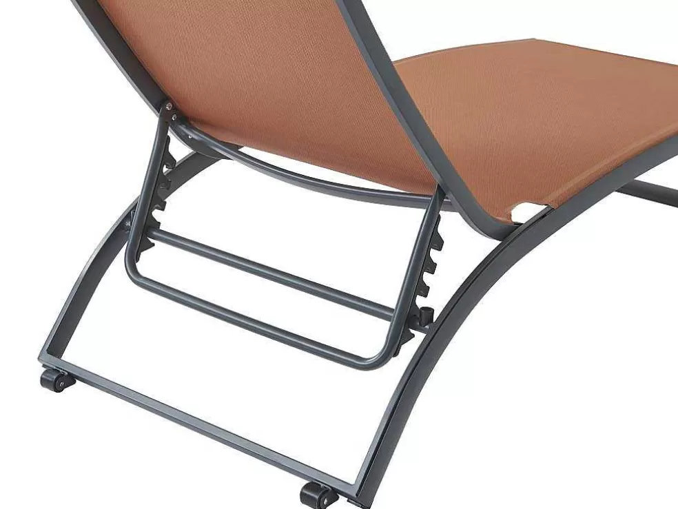 MYLIA Conjunto De 2 Espreguiçadeiras Com Varias Posicoes Aluminio E Têxtileno Terracota - Saranda De * Espreguiçadeira