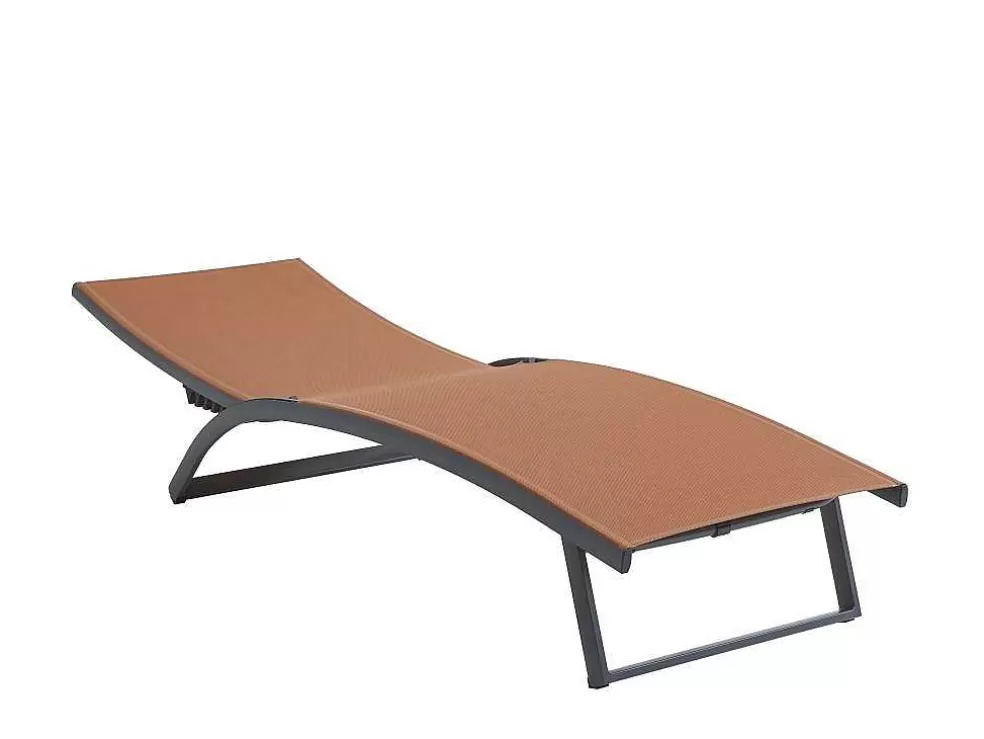 MYLIA Conjunto De 2 Espreguiçadeiras Com Varias Posicoes Aluminio E Têxtileno Terracota - Saranda De * Espreguiçadeira