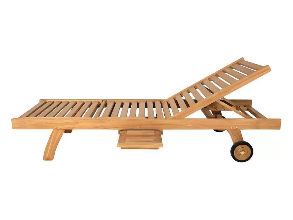MYLIA Conjunto De 2 Espreguiçadeiras Multiposicoes Teca Natural Claro - Byblos Ii De * Espreguiçadeira