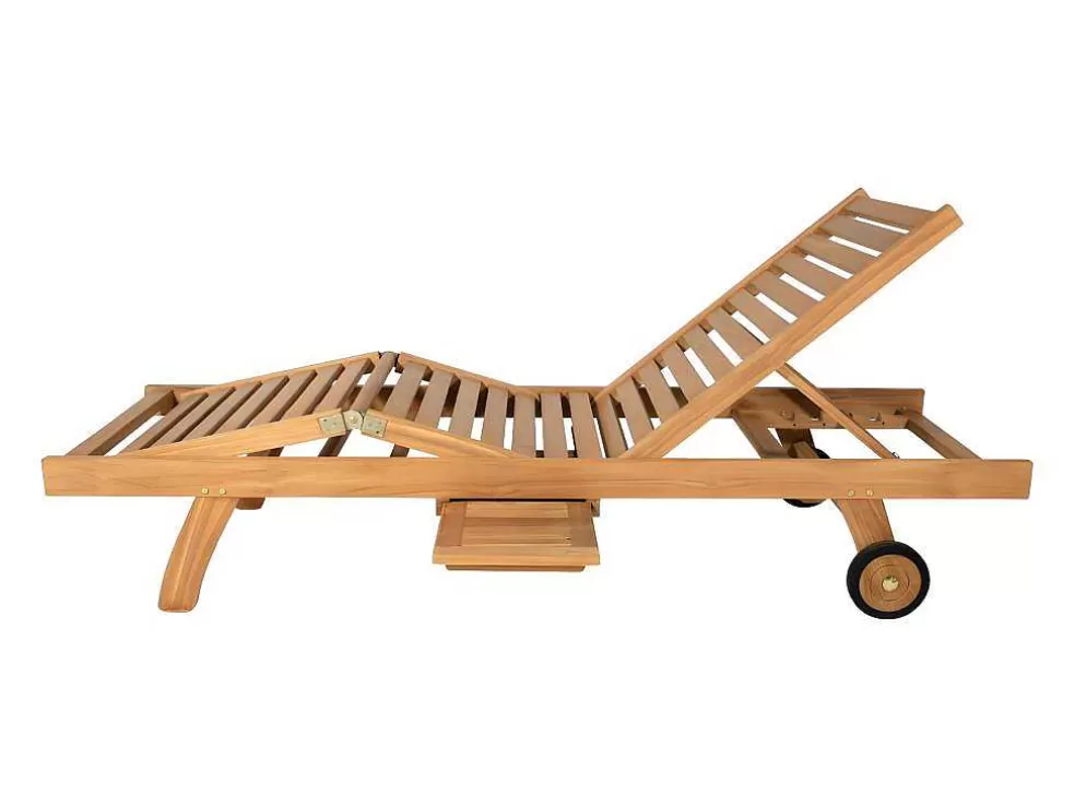 MYLIA Conjunto De 2 Espreguiçadeiras Multiposicoes Teca Natural Claro - Byblos Ii De * Espreguiçadeira