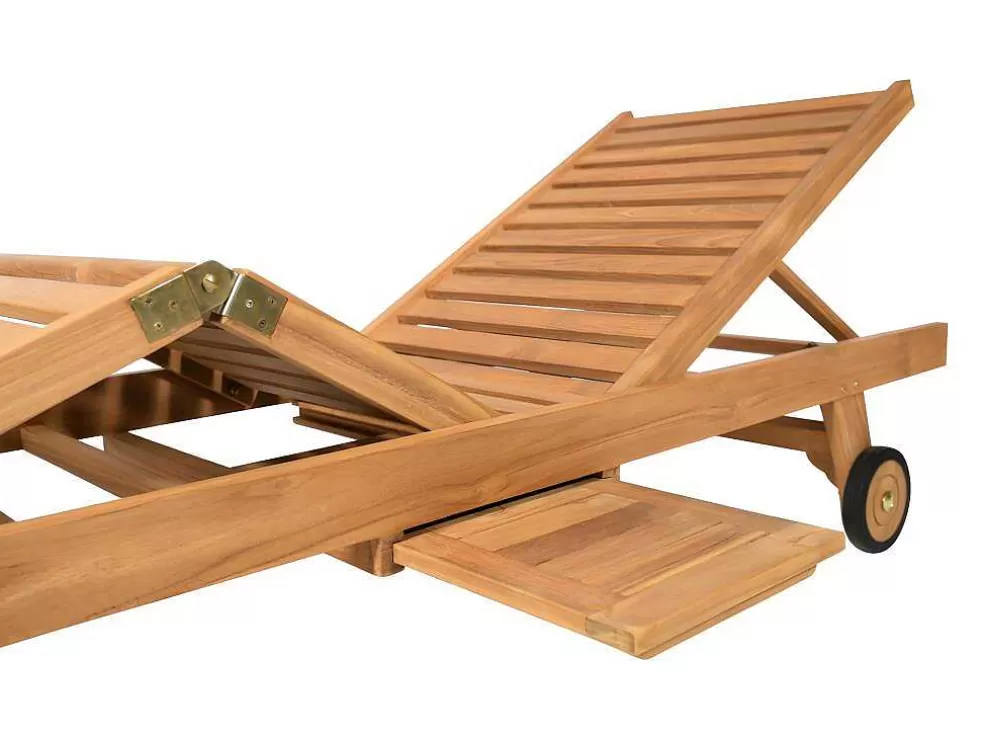 MYLIA Conjunto De 2 Espreguiçadeiras Multiposicoes Teca Natural Claro - Byblos Ii De * Espreguiçadeira