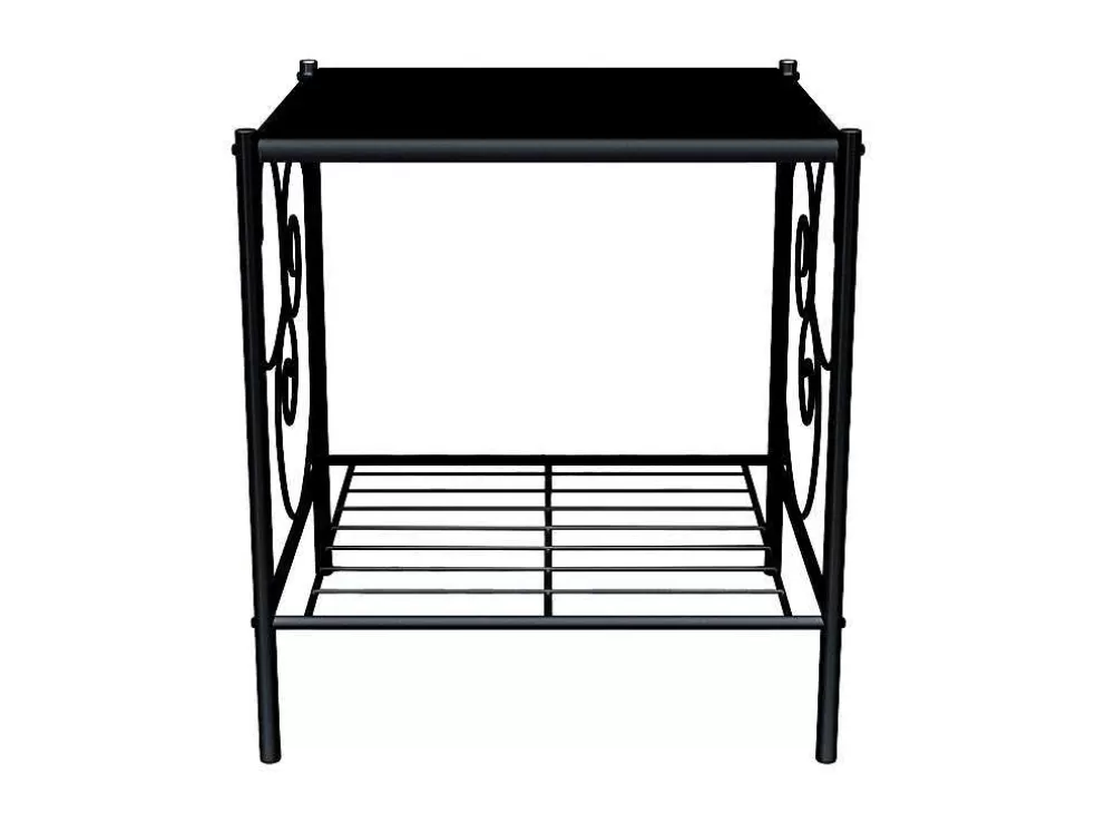 Vente-unique Conjunto De 2 Mesas De Cabeceira Romanticas, 1 Prateleira, Metal Preto - Vivian* Móvel Para Quarto De Crianças