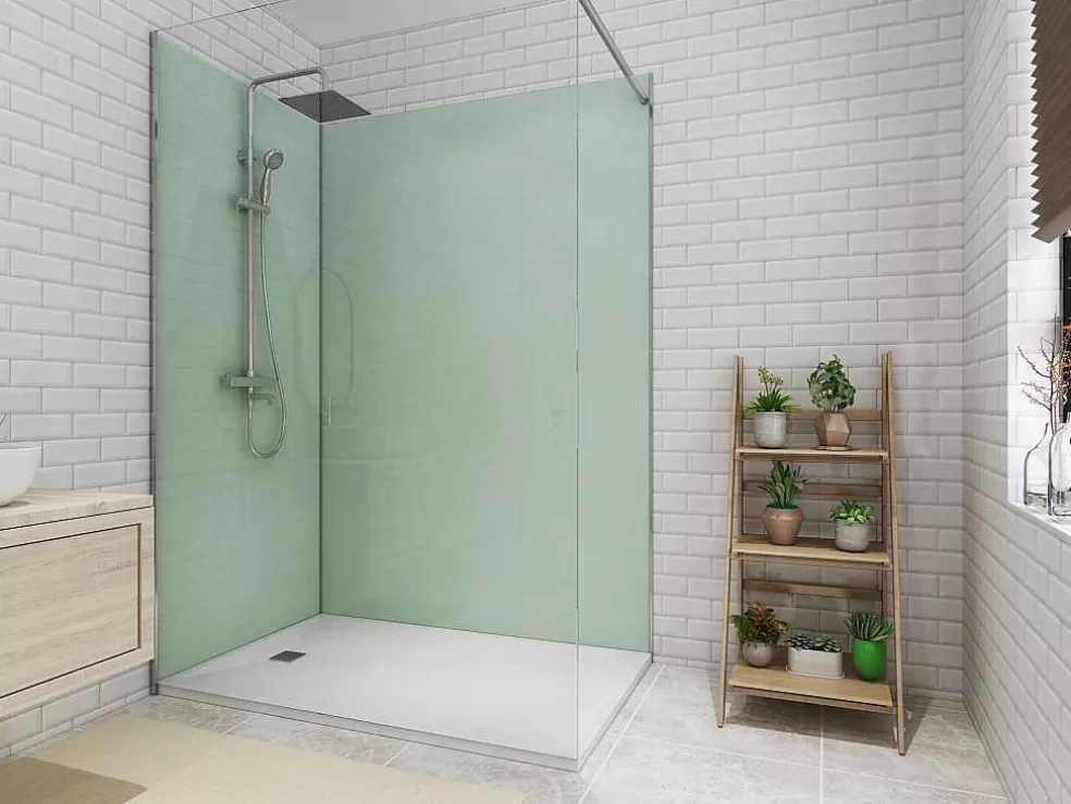 Shower & Design Conjunto De 2 Paineis De Parede De Casa De Banho Com Perfis Incluidos De C. 90 X L. 120 X A. 210 Cm* Painel De Parede Para Duche