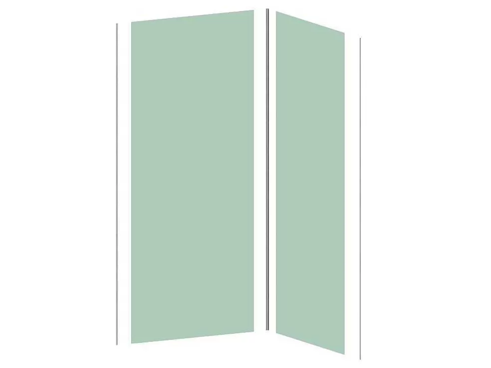 Shower & Design Conjunto De 2 Paineis De Parede De Casa De Banho Com Perfis Incluidos De C. 90 X L. 120 X A. 210 Cm* Painel De Parede Para Duche