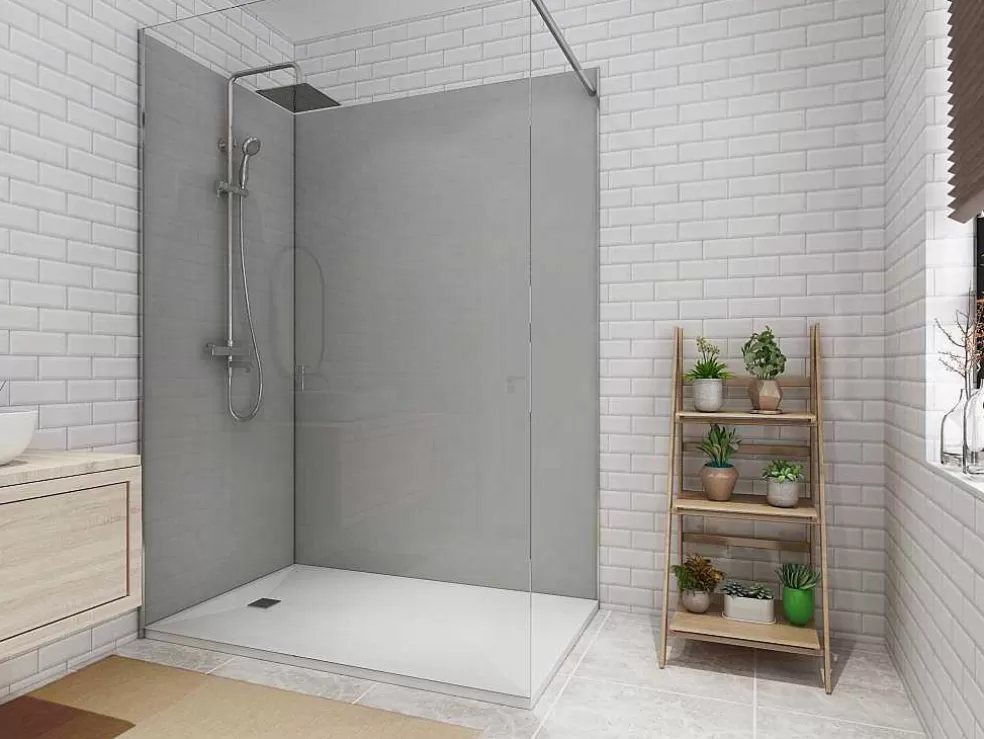 Shower & Design Conjunto De 2 Paineis De Parede De Casa De Banho Com Perfis Incluidos De C. 90 X L. 120 X A. 210 Cm* Painel De Parede Para Duche
