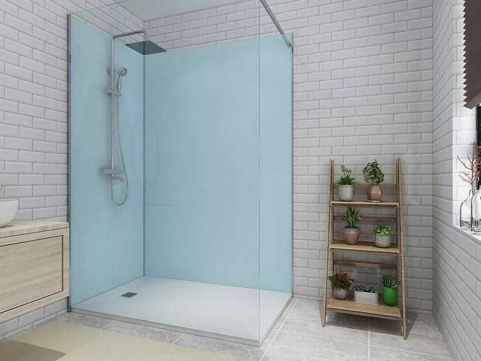 Shower & Design Conjunto De 2 Paineis De Parede De Casa De Banho Com Perfis Incluidos De C. 90 X L. 120 X A. 210 Cm* Painel De Parede Para Duche